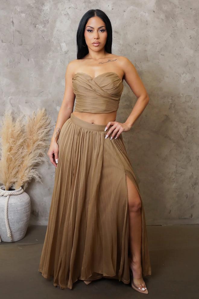 Ana skirt set brown