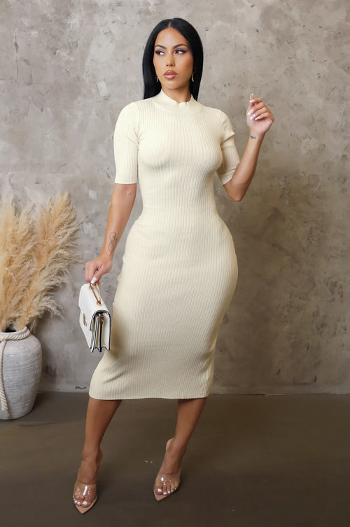 Monroe midi dress cream