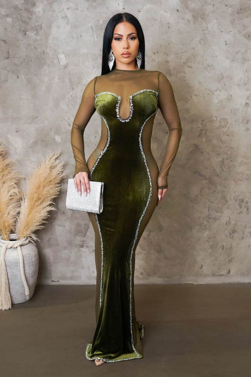 Meet me at Gala maxi dress green