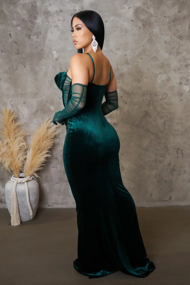 Classy lady maxi dress green