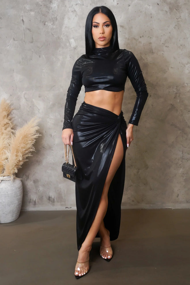 So sophisticated skirt set black