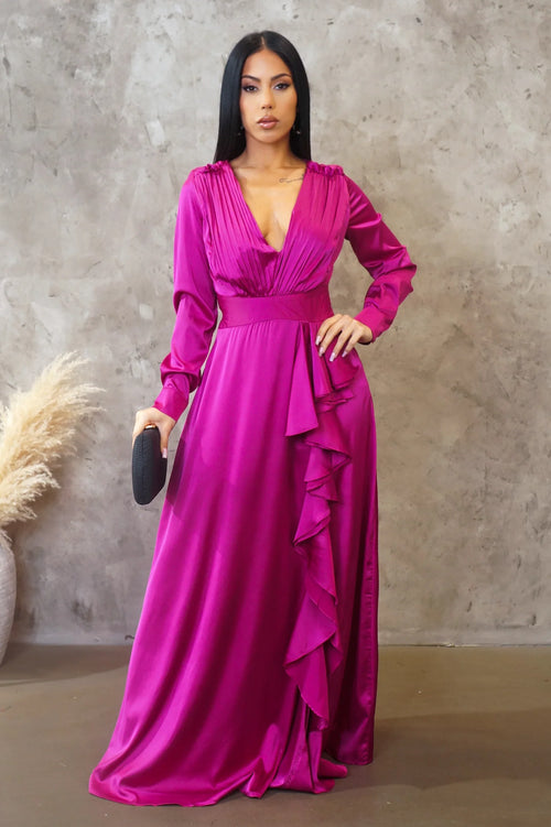 Anemone maxi dress fuchsia