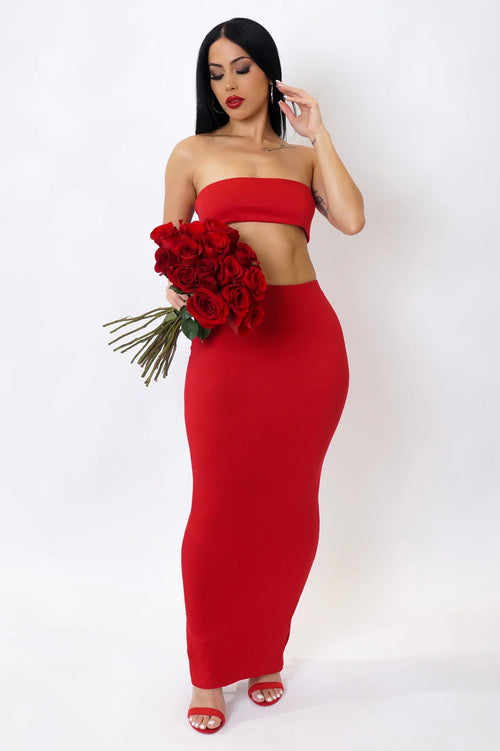 Amore mio skirt set red