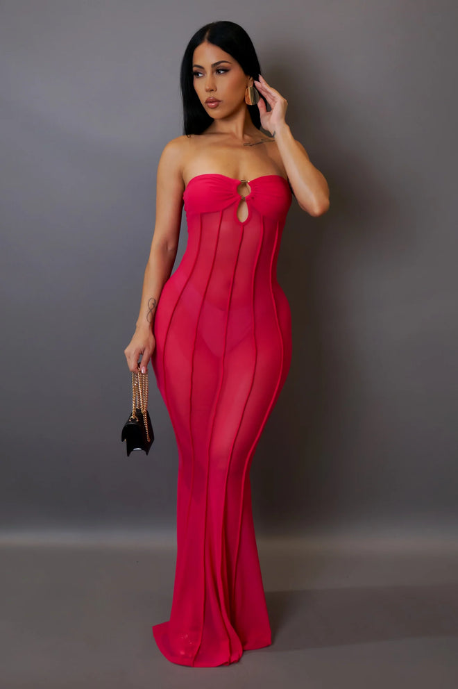 Make you beg maxi dress red