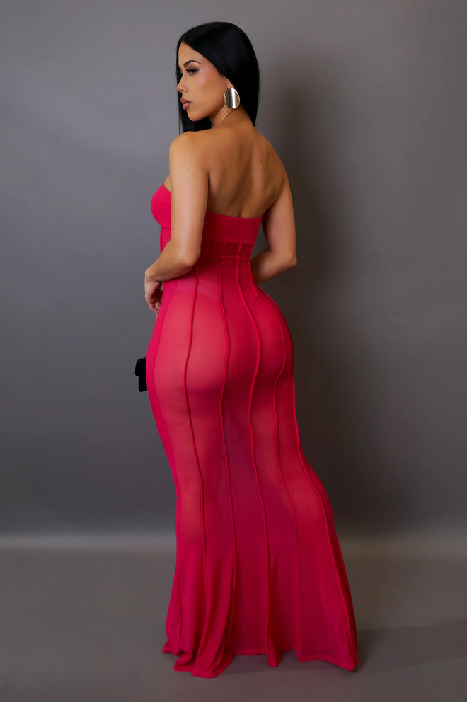 Make you beg maxi dress red