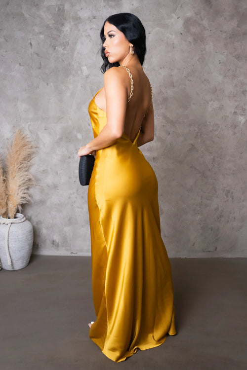 Golden Trophy maxi dress