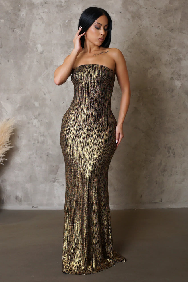 The trophy maxi dress gold