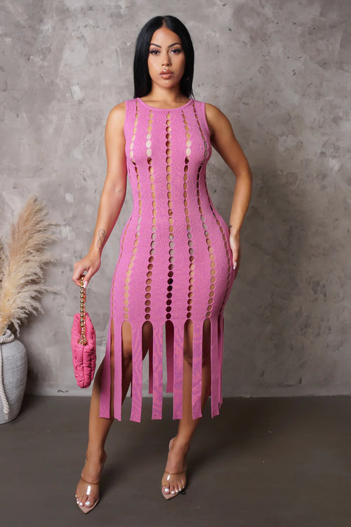 In the moment midi dress pink