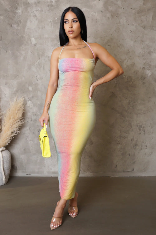 Rainbow maxi dress