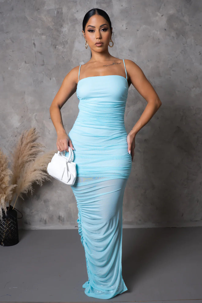 Sky blue maxi dress aqua