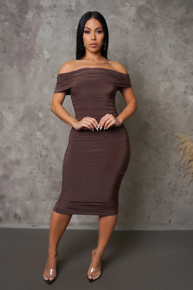 Abigail midi dress mocha