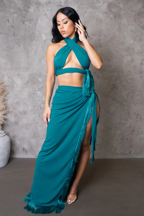 Still your best skirt set teal