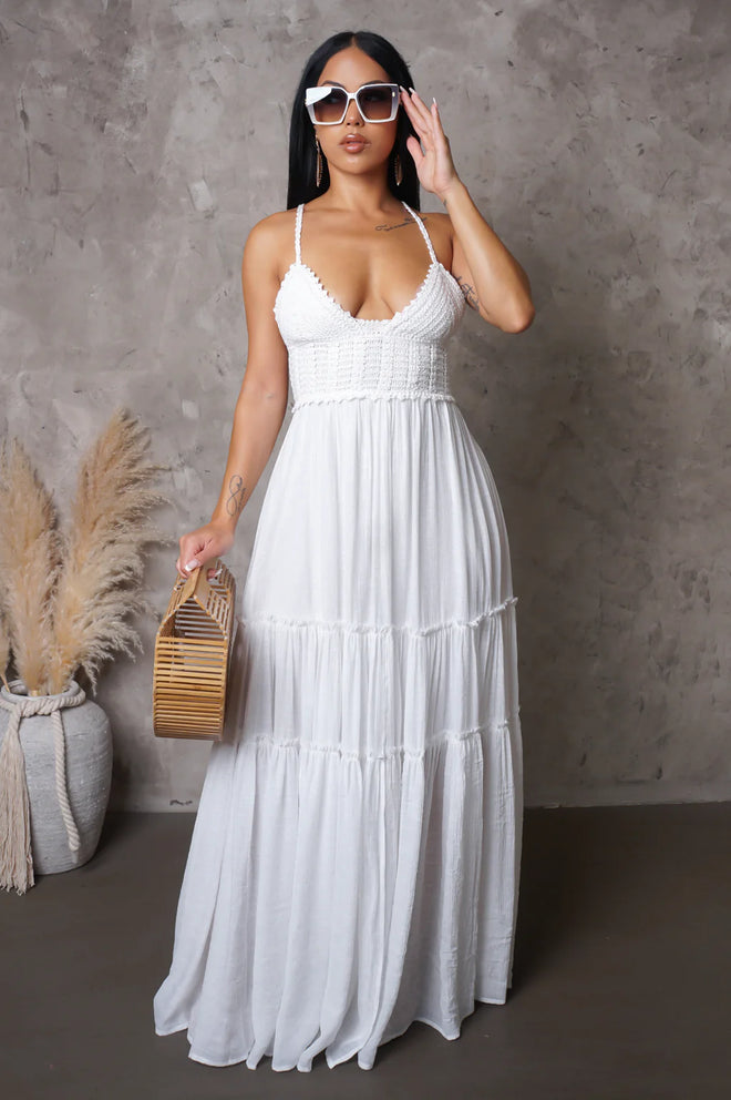 Summer  in mykonos maxi white dress