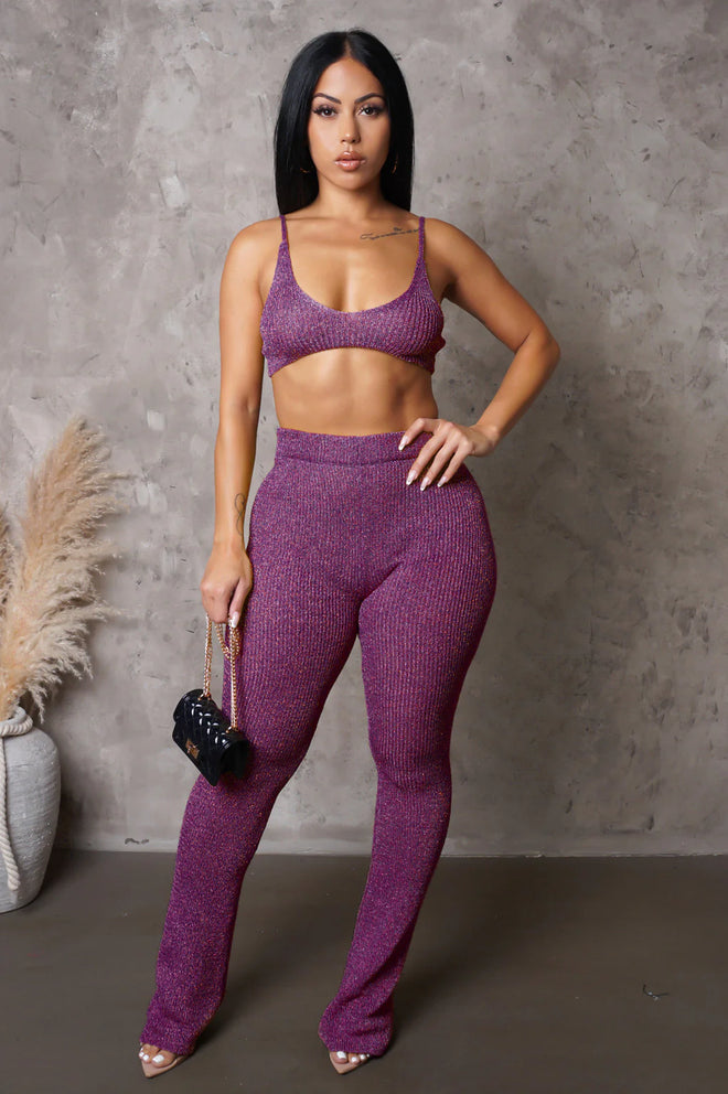 Purple rain pant set