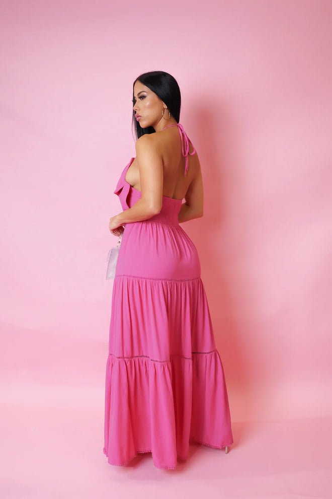 My world maxi dress pink