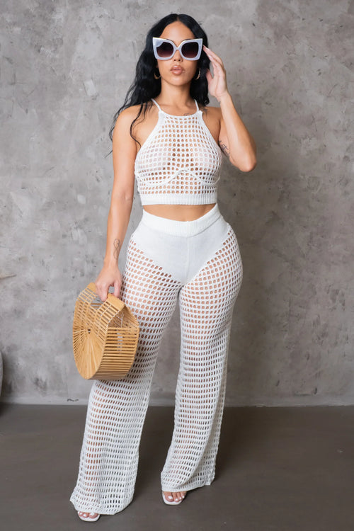 In St. Tropez crochet set white