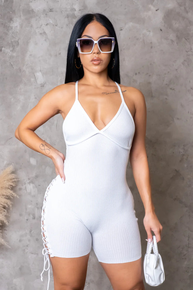 Right side romper white