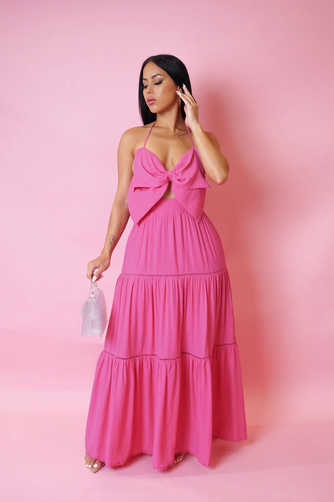 My world maxi dress pink