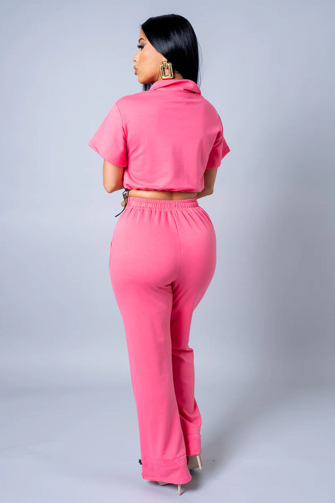 Too cool pants set pink